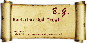 Bertalan Györgyi névjegykártya