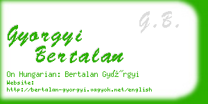 gyorgyi bertalan business card